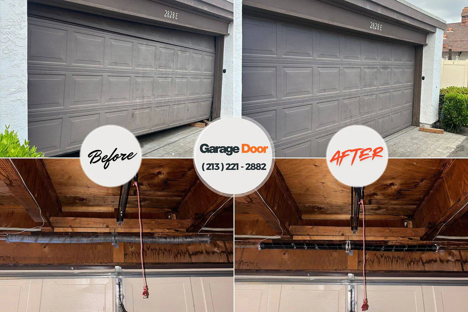 Before and after: garage door repair West Freehold, NJ
